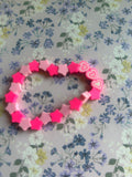 pink stare clay bracelet