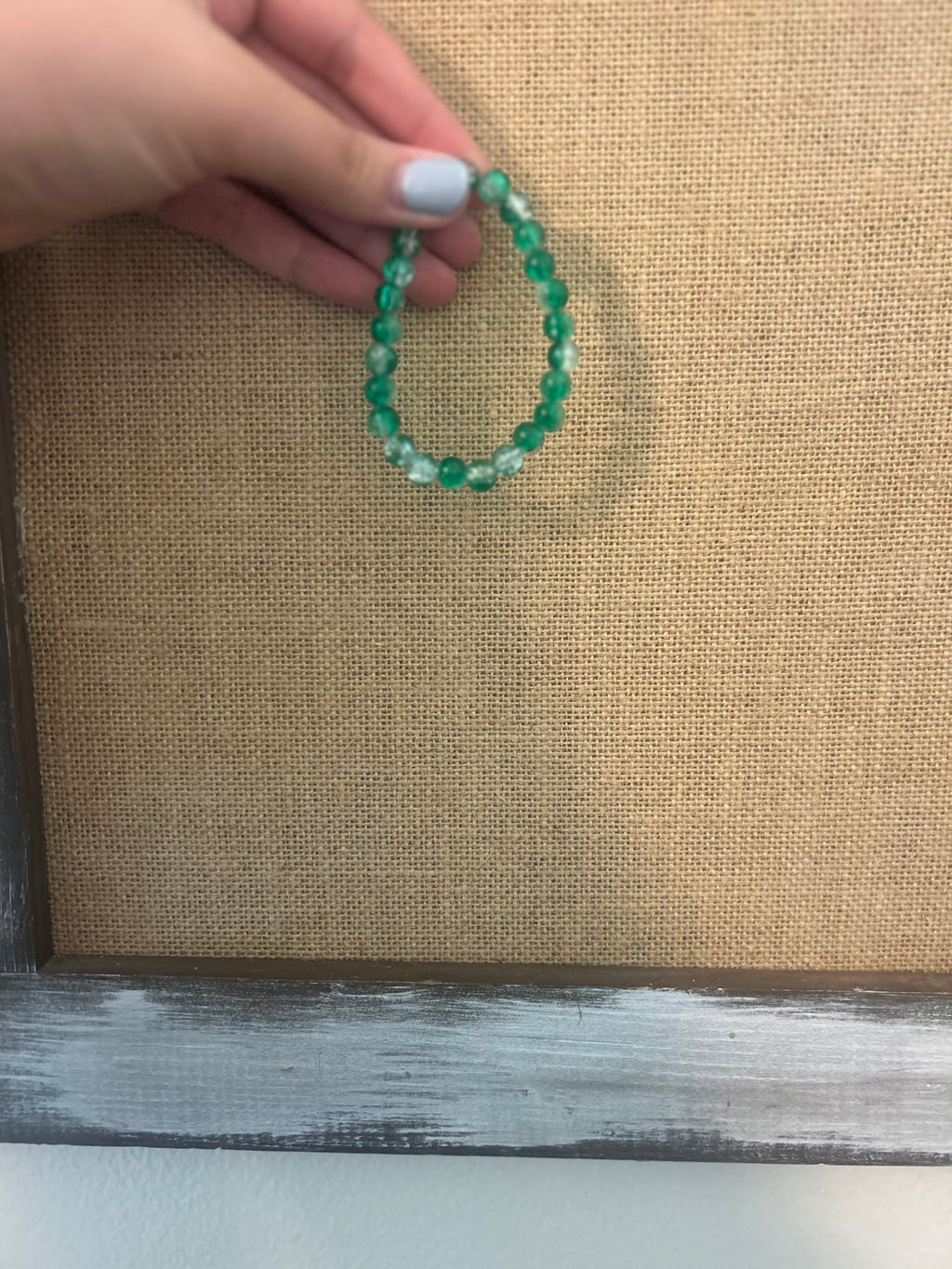 green glass bead bracelet
