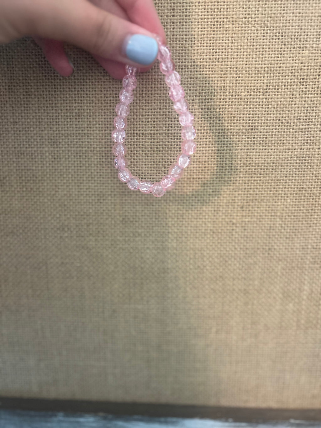 pink glass bead bracelet