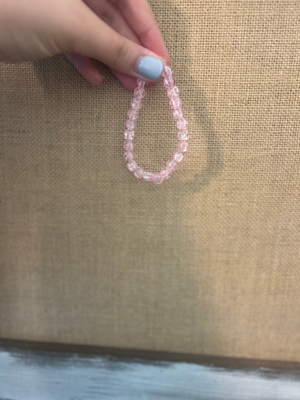 pink glass bead bracelet