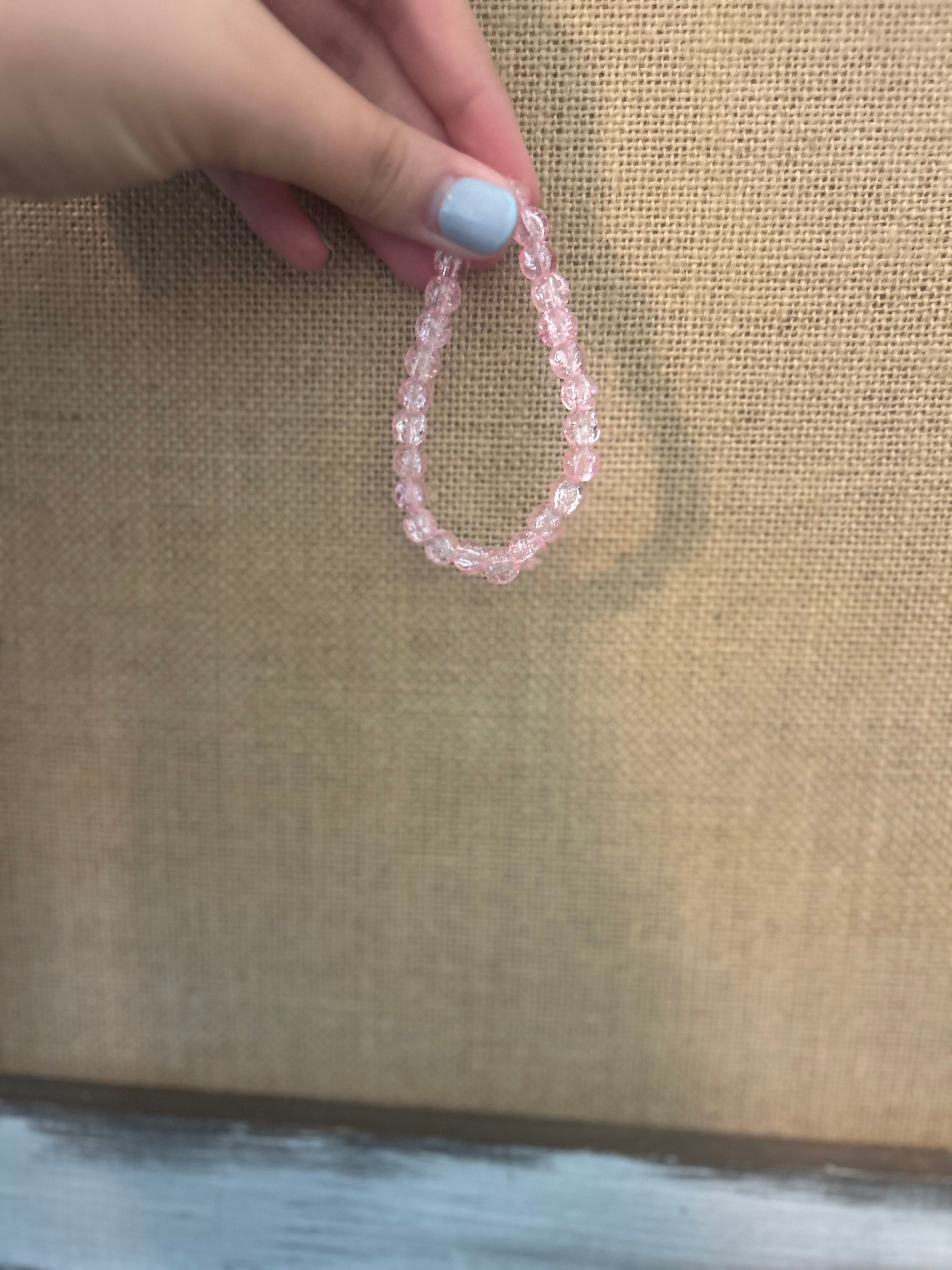 pink glass bead bracelet