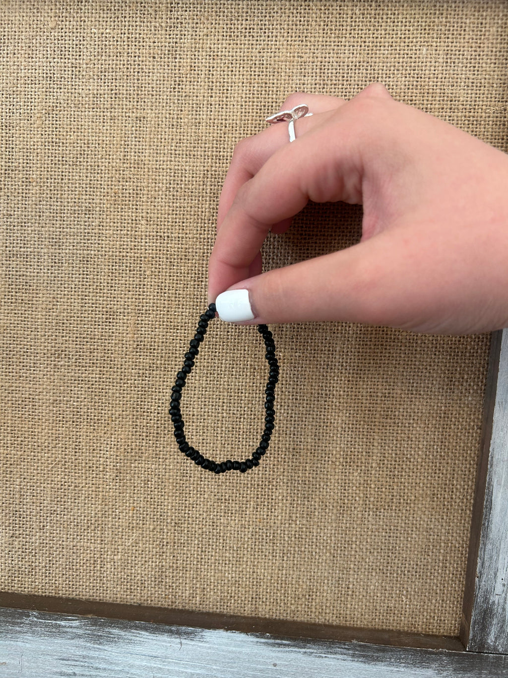 black seed bead bracelet