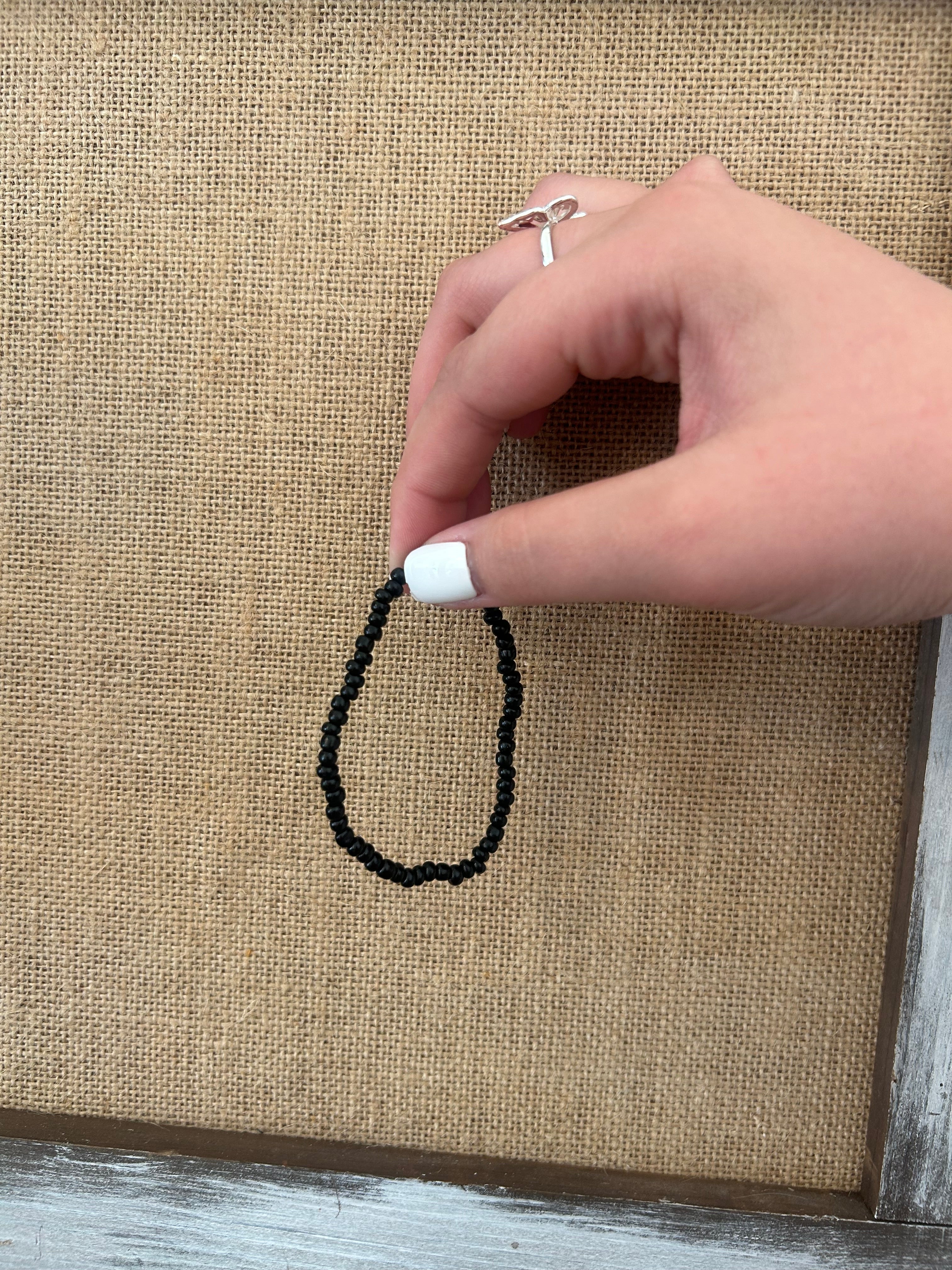 black seed bead bracelet