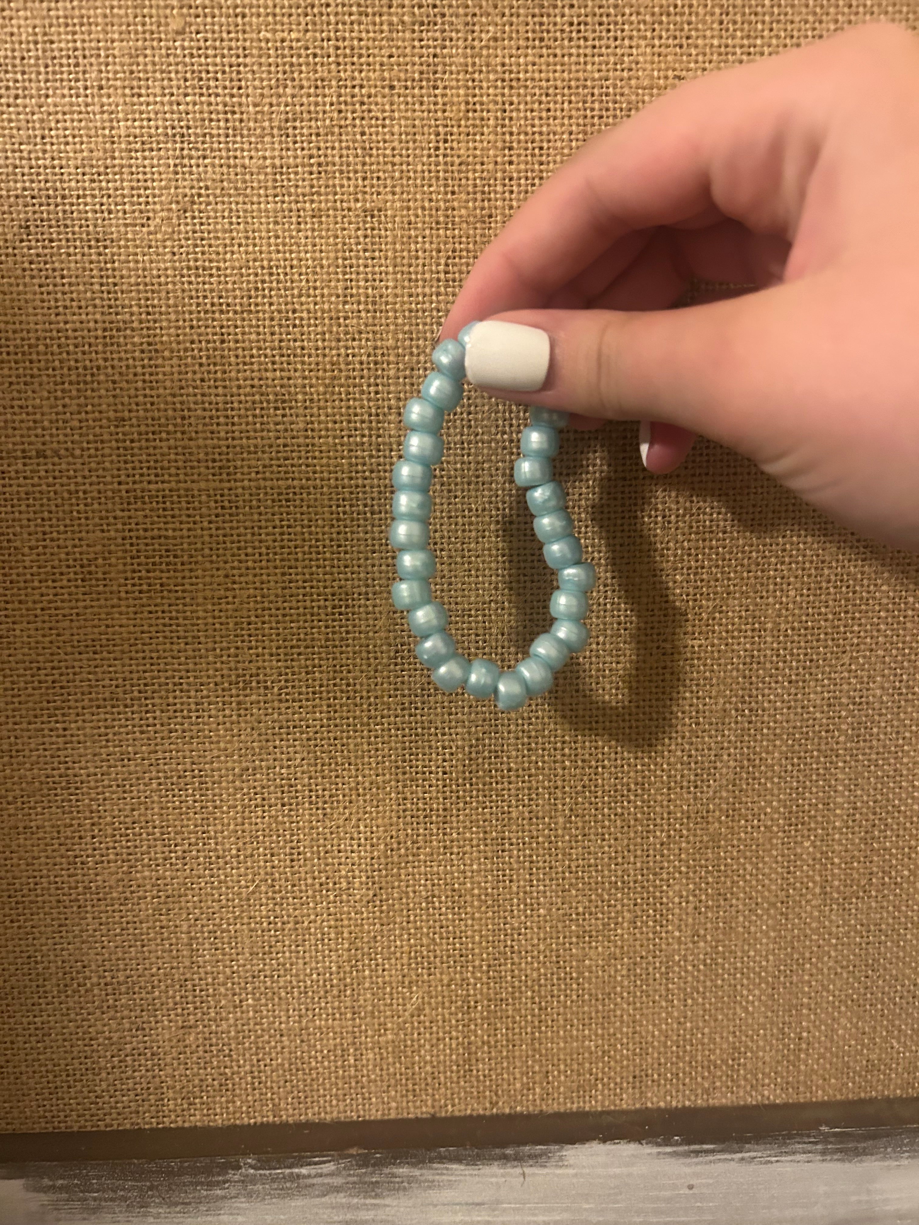 light blue pony bead bracelet