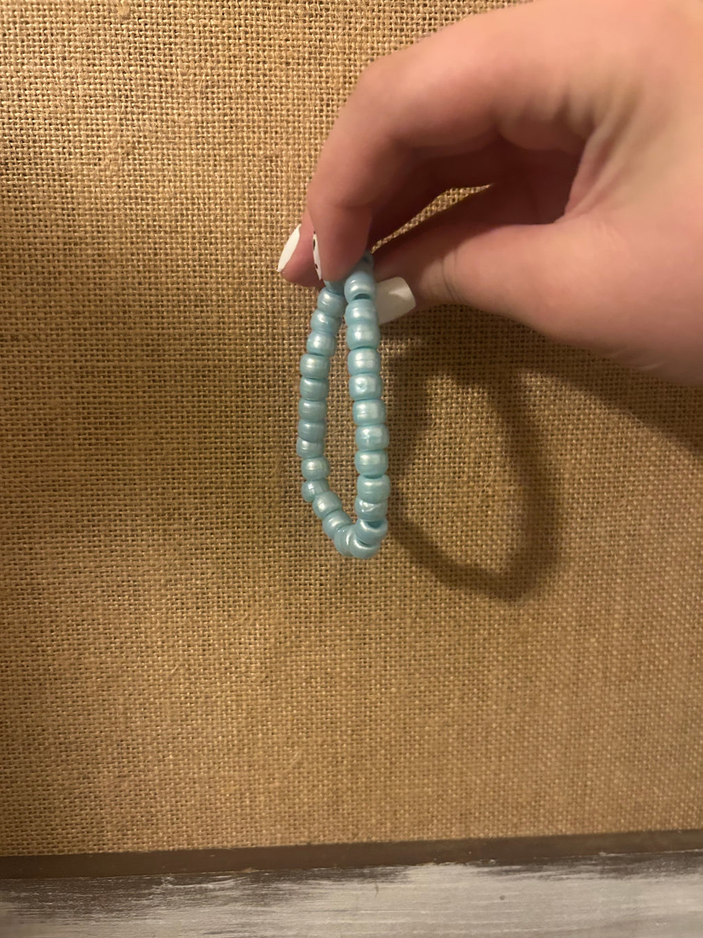 light blue pony bead bracelet