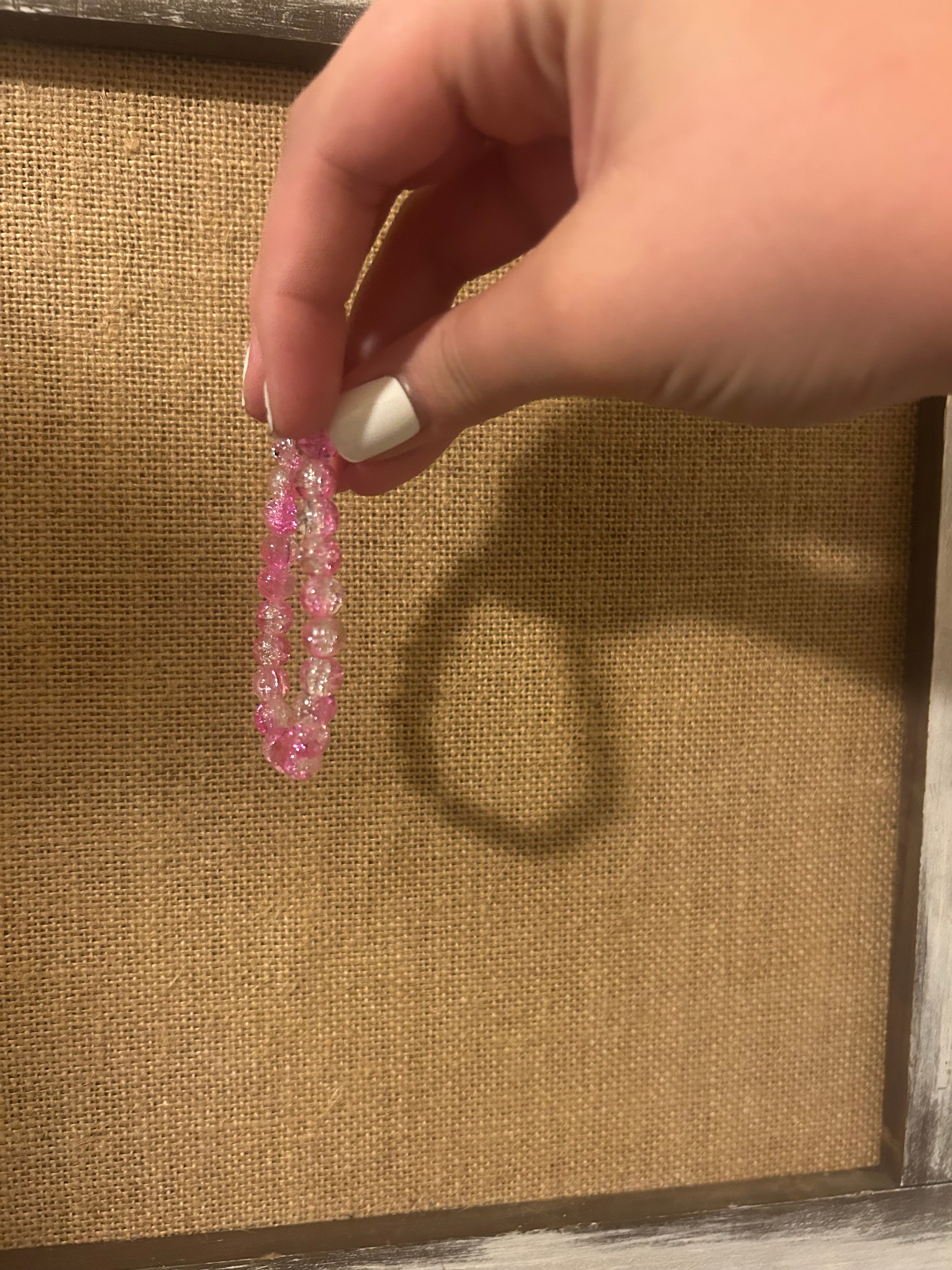 Pink glass bracelet