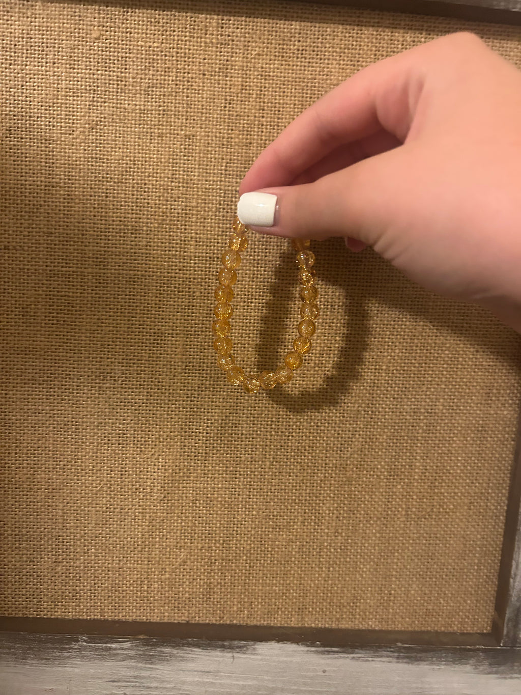 Light brown glass bead bracelet