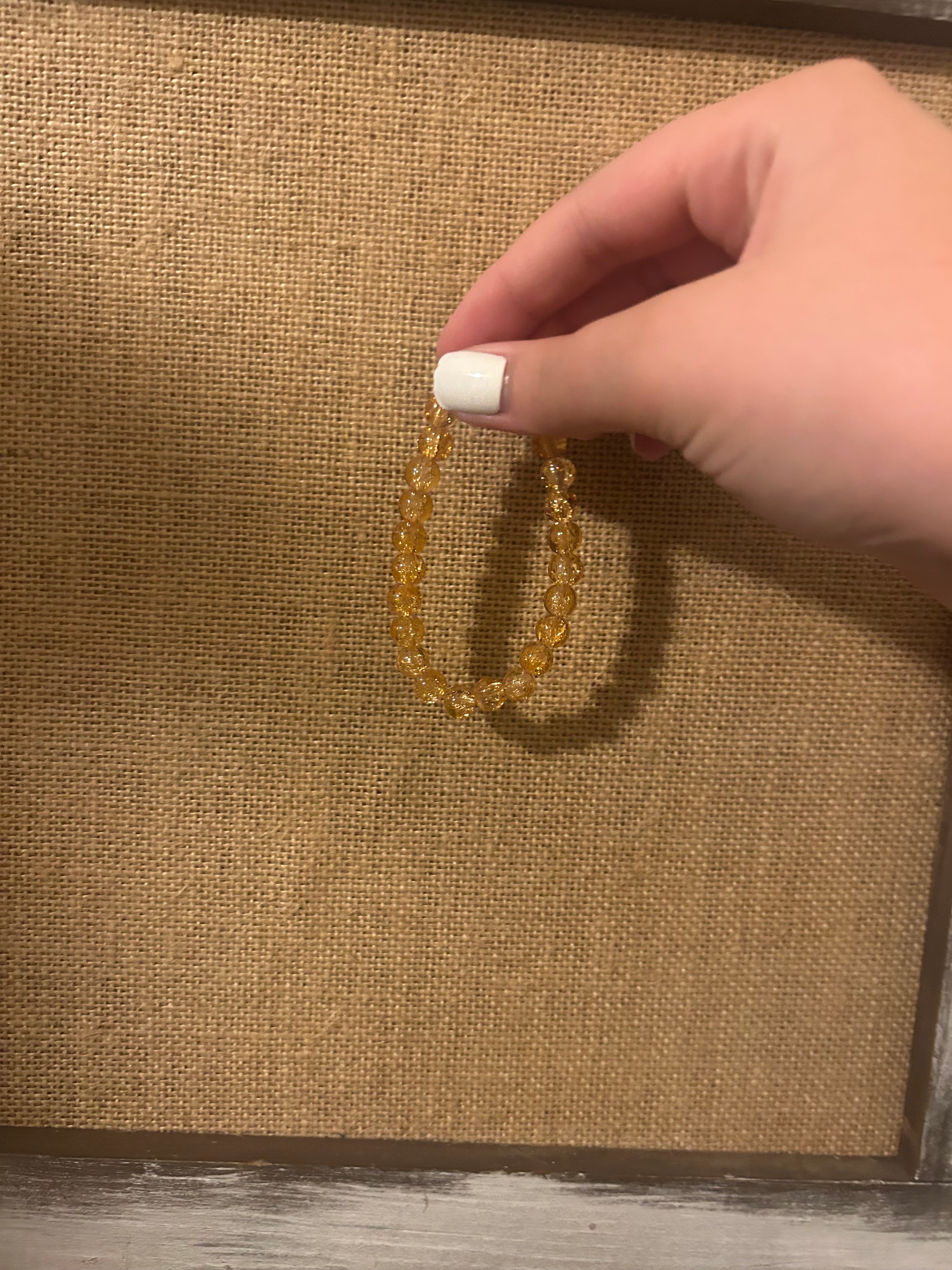 Light brown glass bead bracelet