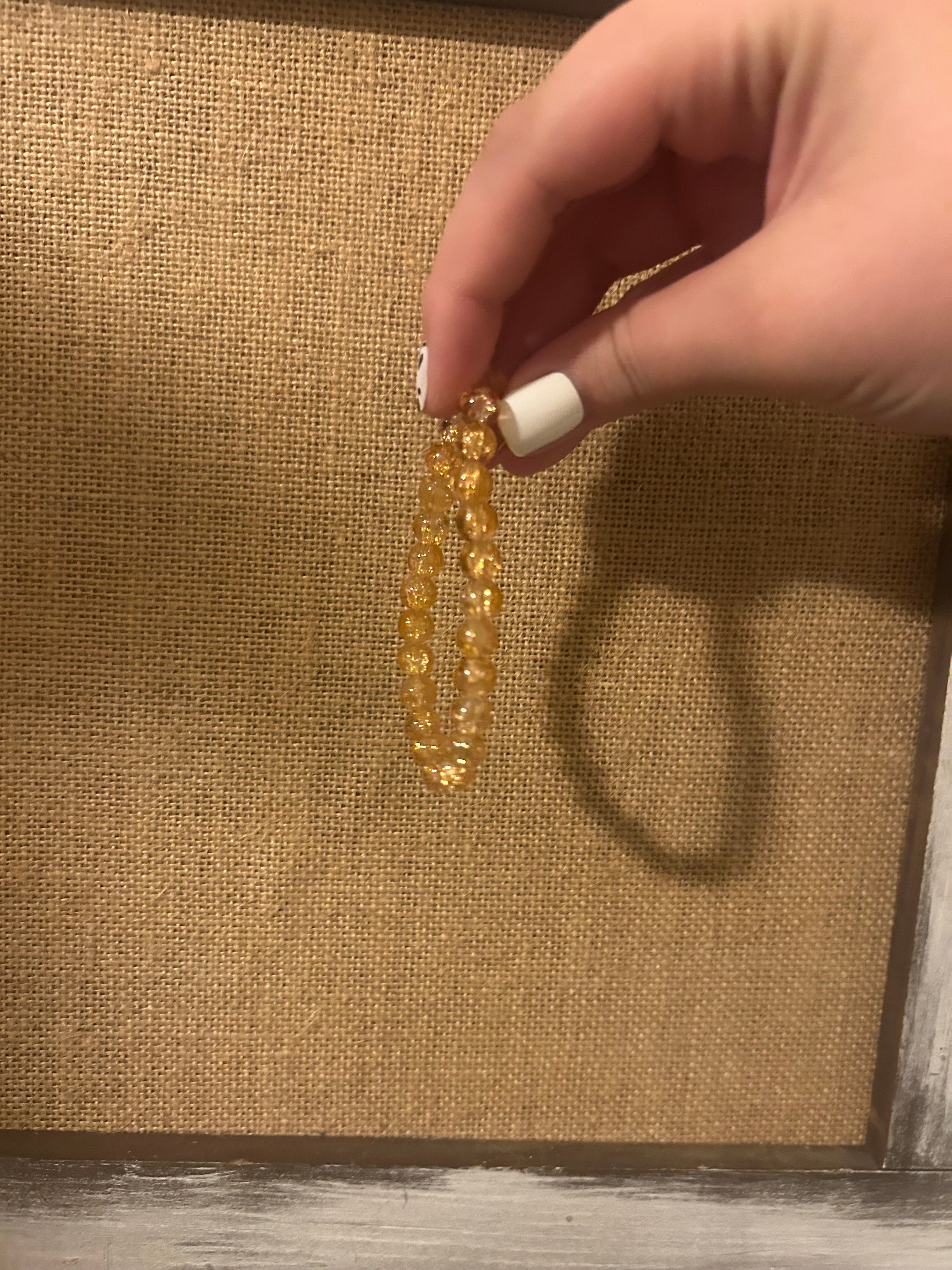 Light brown glass bead bracelet
