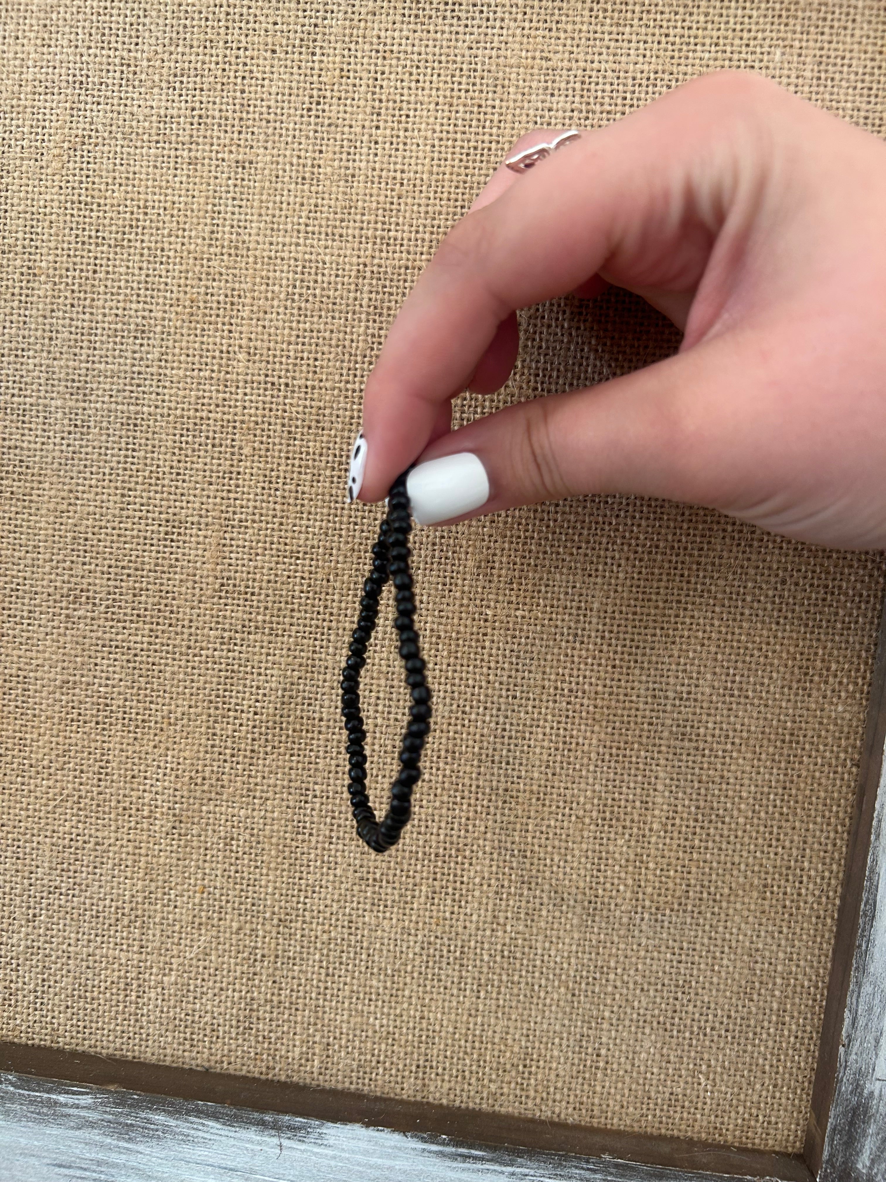 black seed bead bracelet